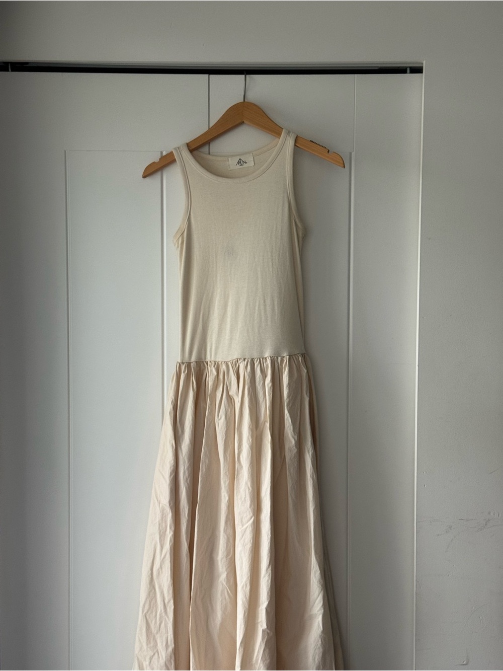 Source Unknown Cream Maxi Cotton Tank Dress - Picture 3 of 8